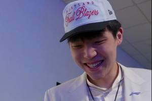 嘴角比AK还难压！?杨瀚森被选后接到高管电话：我会努力训练！